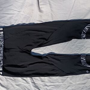 Lululemon Athletica Black Leggings with Patterned Trim